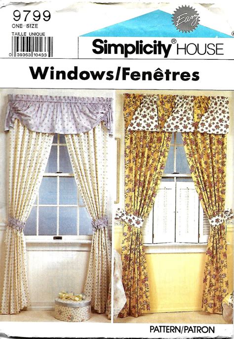 Easy Simplicity 9799 House Window Treatment Sewing Pattern Curtains