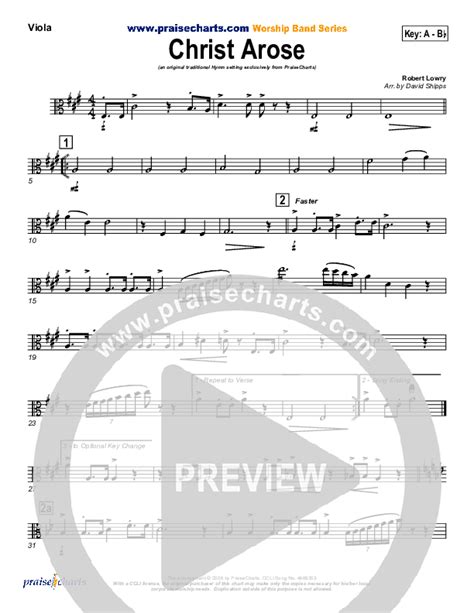 Christ Arose Viola Sheet Music Pdf Praisecharts Traditional Hymn