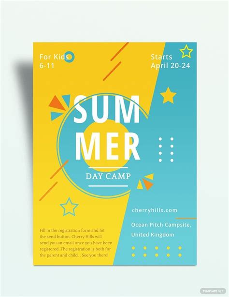 Kids Summer Camp Flyer Template In Word Psd Indesign Illustrator
