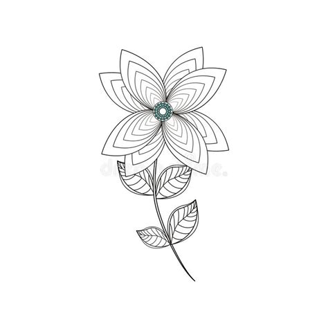 Lily Flower Decoration Line Stock Illustration Illustration Of Leaf