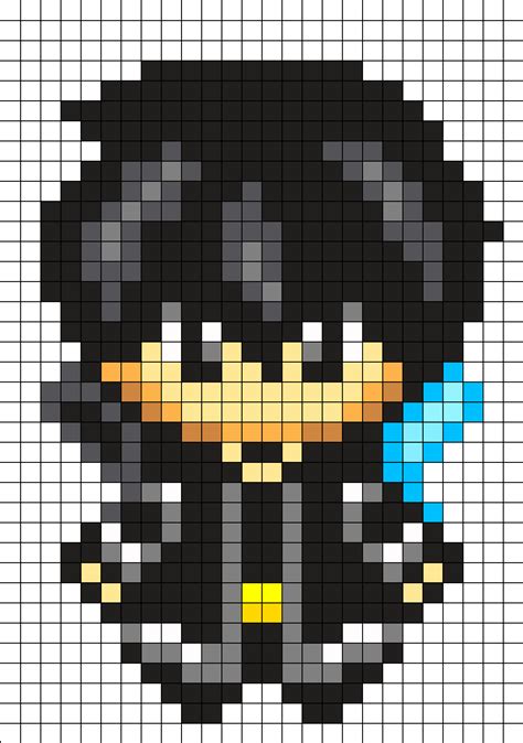 Saokirito By Hoshinokaabi On Kandi Patterns Pixel Art Grid Anime