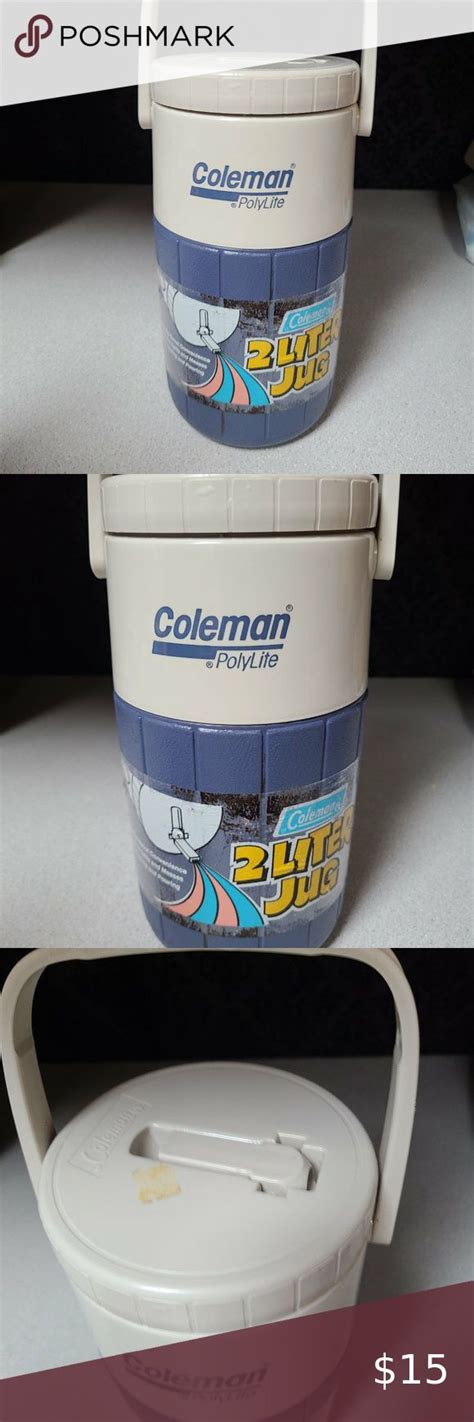 Coleman PolyLite 5590 Water Jug 2 Liter Container Handle Spout Blue