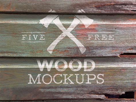 5 Free Weathered Wood Logo Mock Up Textures Free Logo Mockup Wood