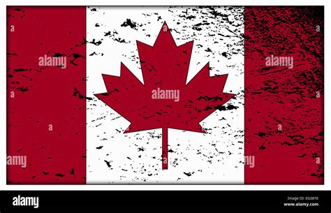A Canadian Flag Grunge Design Isolated On A White Background Stock