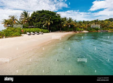 Idyllic Tropical Island And Turquoise Ocean Water Stock Photo Alamy