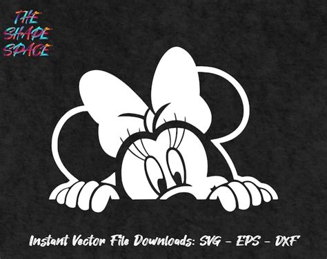 Peeking Minnie Mouse Instant Vector Download Svg Eps Dxf Etsy