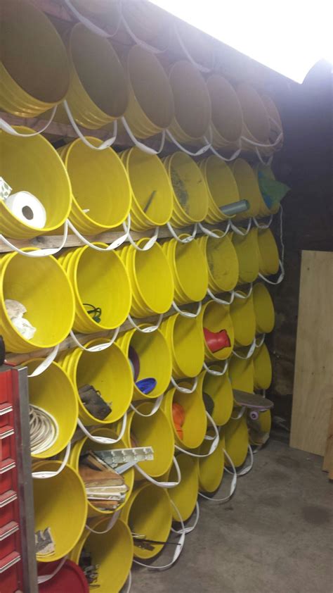 Amazing 5 Gallon Bucket Storage Wall Ideas For Your Garage Or Craft