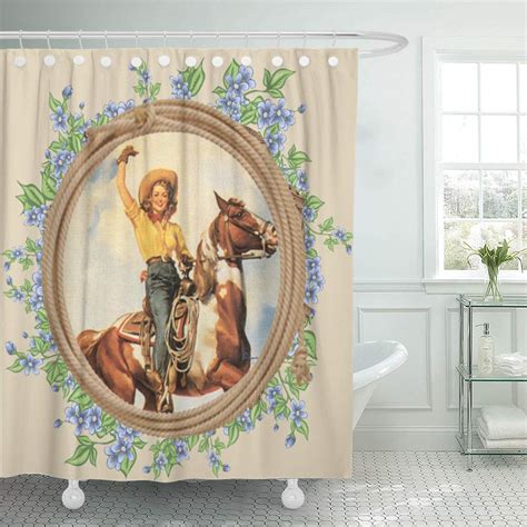 Shop unique western shower curtains from cafepress. SUTTOM Cowboy Vintage Western Cowgirl Horse Rope Rodeo ...