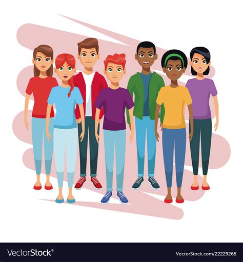 Young People Cartoon Royalty Free Vector Image