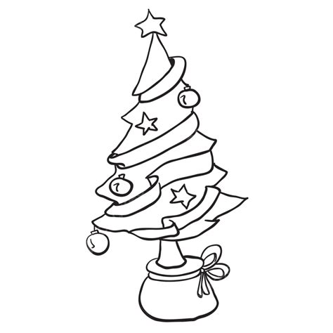 Black Christmas Tree Vector Design Images Simple Black And White