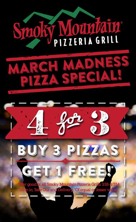March Madness Pizza Special Smoky Mountain Pizzeria Grill