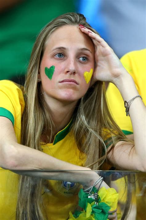 This Girl With Face Paint World Cup Fans At Brazil Vs Germany Match Pictures Popsugar