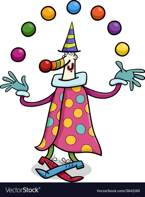 Circus Clown Juggler Cartoon Royalty Free Vector Image