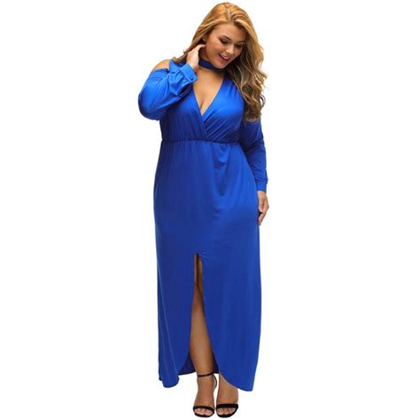 Free Shipping Hotsale Xxxl Dress Plus Size Women Solid Color Long Sleeve V Neck Dress Sexy