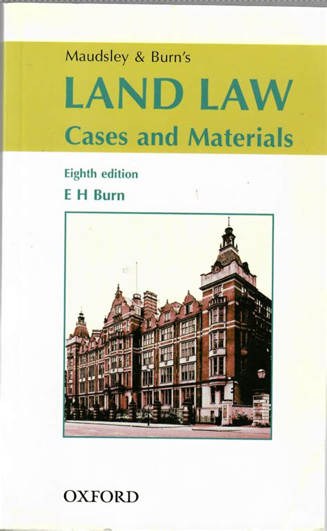 Land Law Maudsley And Burns Cases And Materials Lawpark Bookshop