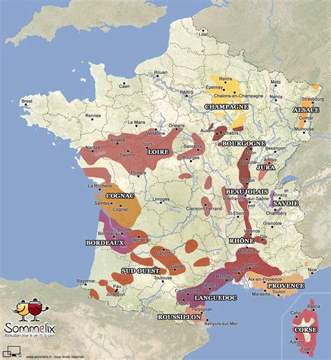 Carte Des Vignobles Français ≡ Voyage Carte Plan