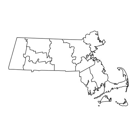 Premium Vector Massachusetts State Map With Counties Vector Illustration