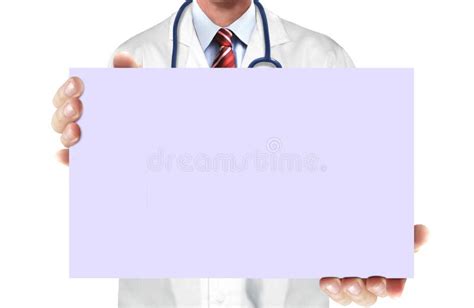 Doctor Holding Blank Card Board Stock Image Image Of Card Care 81078937