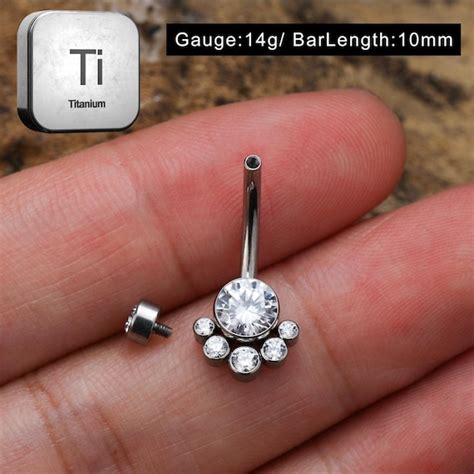 14g Implant Grade Titanium Belly Button Ring Navel Ring Belly Etsy Uk