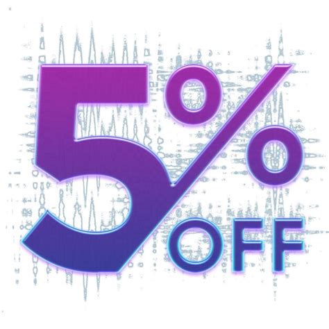 Premium Photo 5 Percent Discount Offers Tag With Purple Glowing Style