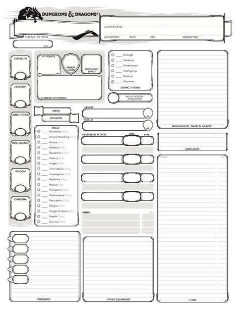 E Character Sheet Fillable Dibandingkan