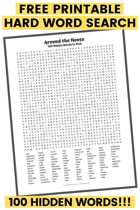 100 Word Word Search Pdf Free Printable Hard Word Search Hard Words