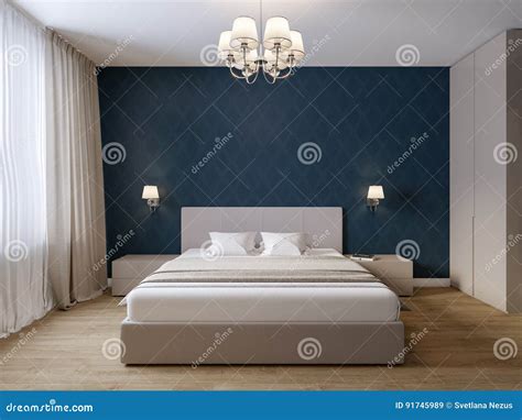 Urban Contemporary Modern Bedroom Interior Design Stock Illustration