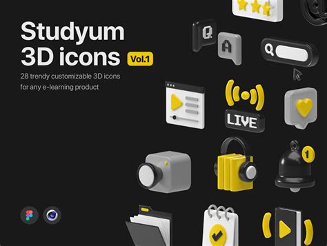 Studyum Free 3d Icons Free Design Resources