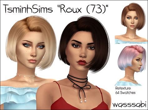 Wasssabisims “roux Hair 73” By Tsminhsims 64 Swatches Wellen