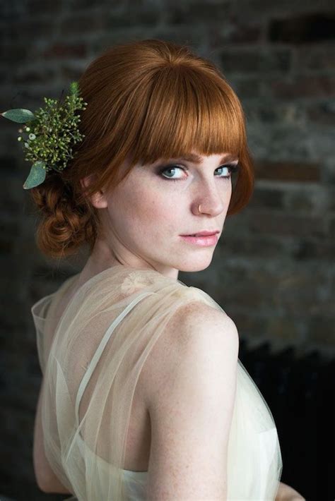 Deep side bangs this hairstyle works for all face shapes. 15 Gorgeous Bridal Hair with Bangs - Pretty Designs