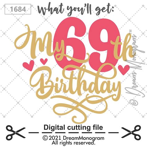 My 69th Birthday Svg Its My Birthday Happy 69th Etsy