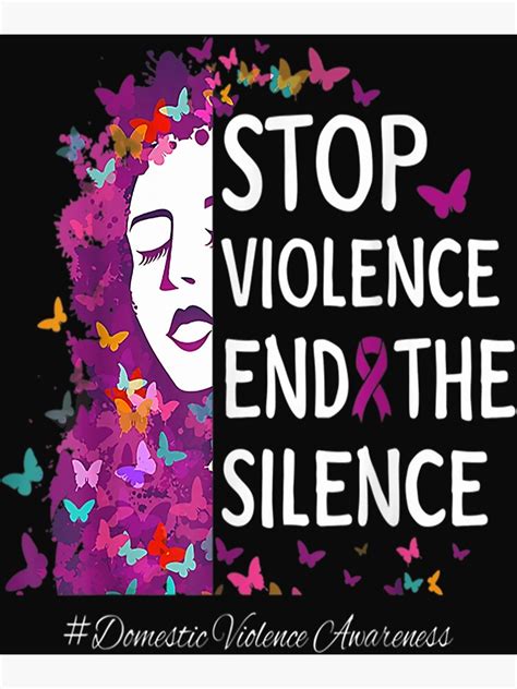 Domestic Violence Awareness Stop Violence End The Silence St Poster
