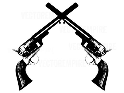 Revolver Svg Wild West Svg Colt 45 Clip Art Cowboy Gun Eps File