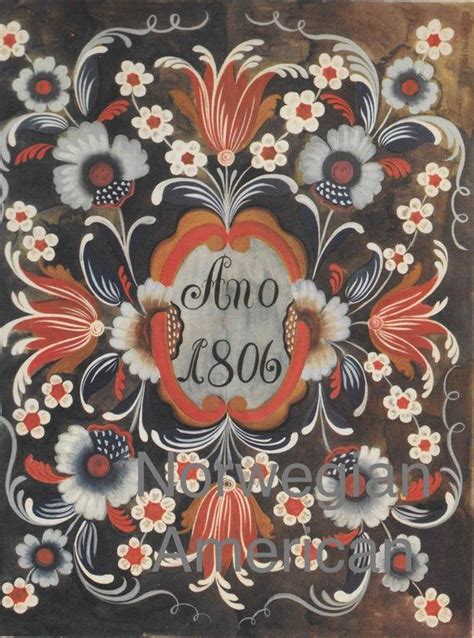 Vintage Norwegian Rosemaling Print Digital Download In 2020 With