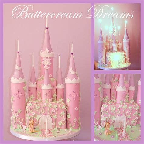 Pink Princess Castle Cake With Fairy Pink Princess Party Princess