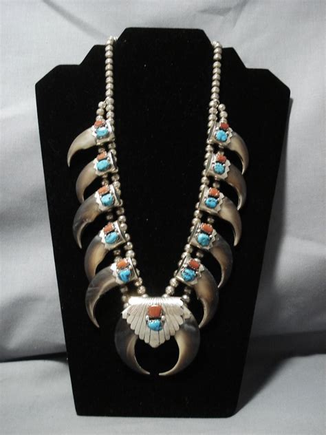 Museum Vintage Native American Jewelry Navajo Turquoise Coral Sterling