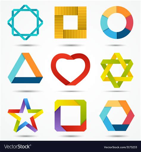Abstract Creative Signs And Symbols Set Logo Vector Image