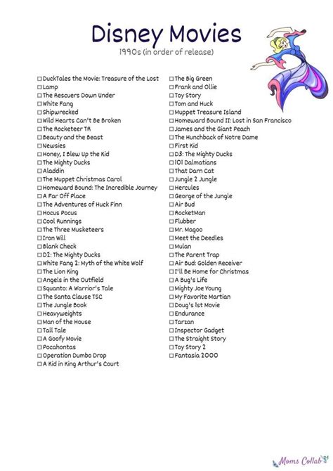 In its early years, such movies were referred to as disney channel premiere films. Free Disney Movies List of 400+ Films on Printable ...
