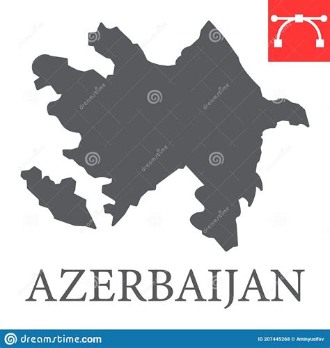 Mappa Del Paese Dellicona Del Glifo Dellazerbaigian E Geografia Dell