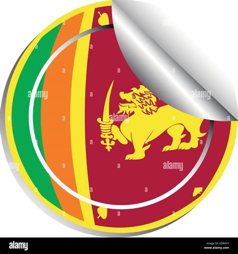 Sticker Design For Flag Of Srilanka Illustration Stock Vector Image