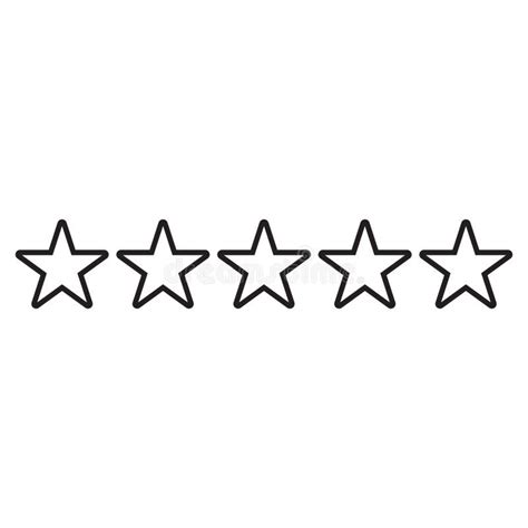 Eps10 Vector Black Five Stars Rating Line Icon Stock Vector