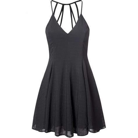 Black Caged Back Skater Dress 12 Liked On Polyvore Featuring Dresses