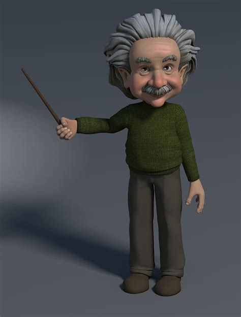 Hd Wallpaper Aniamted Albert Einstein Professor 3d Figure Pointing
