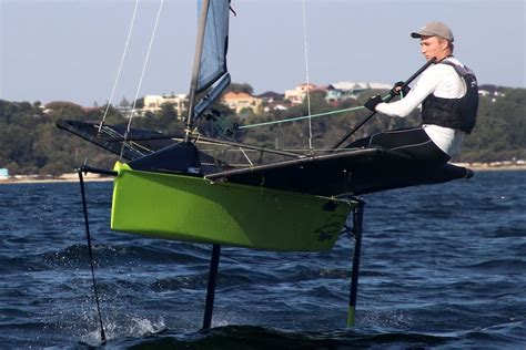 Hydrofoil Sailing Boats In The Moth Class Sailing World Championships