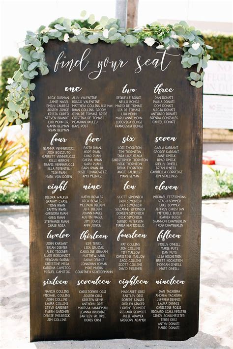Seating Chart Goals Wedding Seating Chart Sign Wooden Wedding
