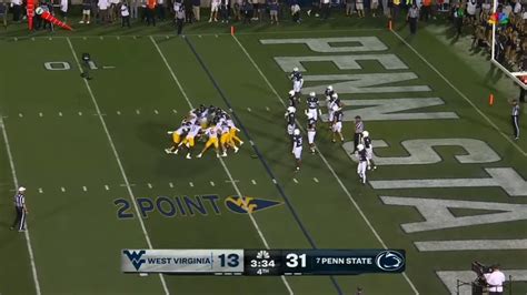 West Virginia Spinning Huddle Trick Play Vs Penn State Youtube