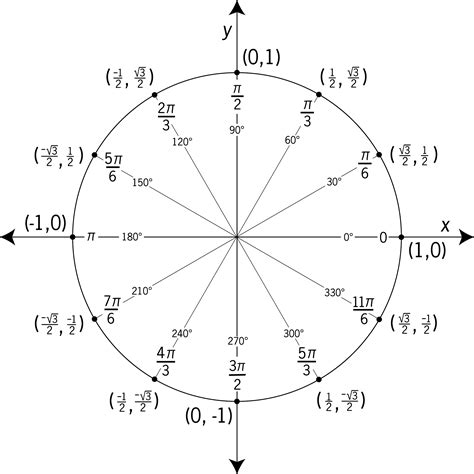 Unit Circle Labeled In 30 Increments With Values ClipArt ETC