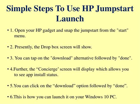 Ppt How To Use Hp Jumpstart Launch Powerpoint Presentation Free