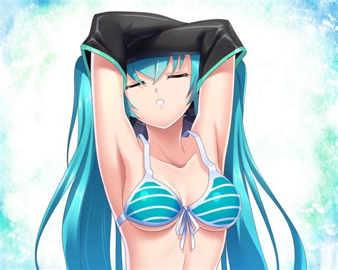 Bikinitop Bluehair Elbowgloves Gloves Hatsunemiku Longhair Silence