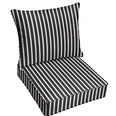 mozaic company 2 piece deep seating striped indoor outdoor sunbrella® dining chair cushion set
